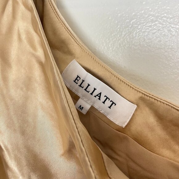 ELLIATT Cassini One-Shoulder Dress in Gold Size Medium - Picture 6 of 10